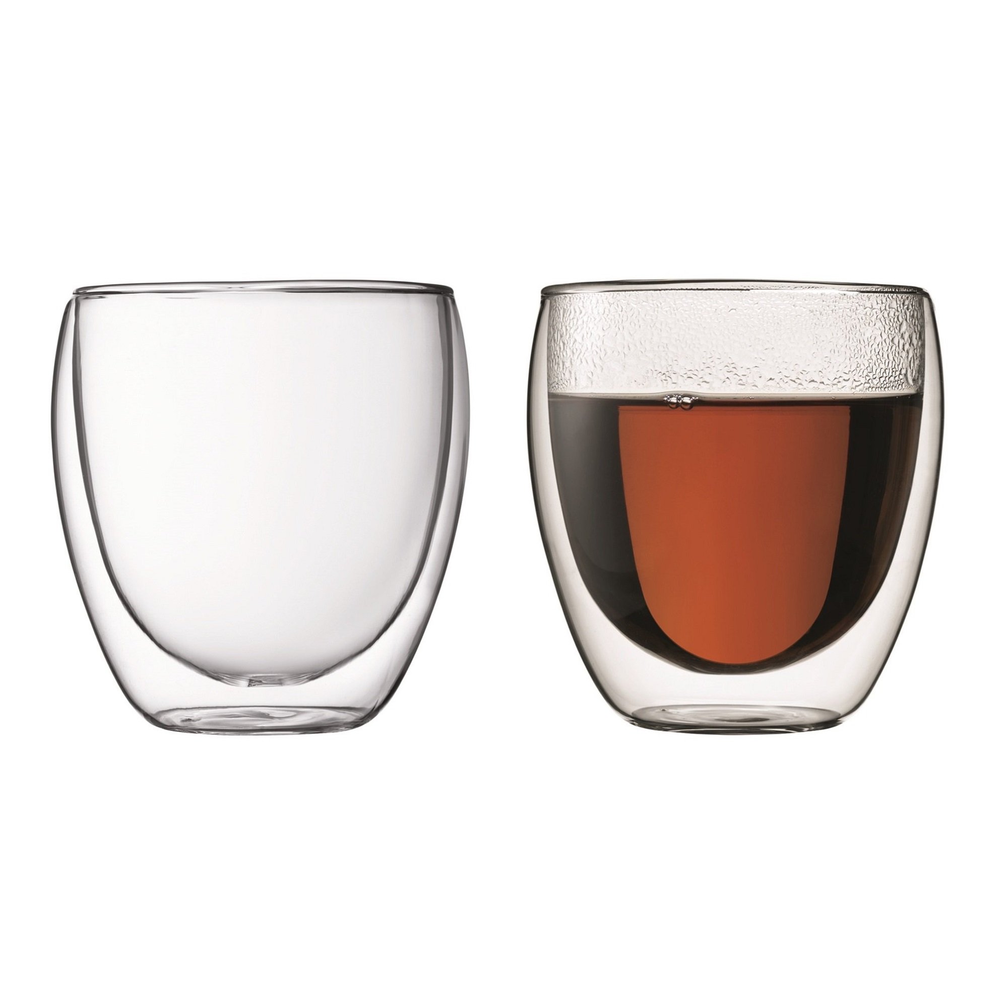 Bodum 11171-16 New-Chambord Cafetière à Piston / Bec Verseur 4 Tasses / 0,5 L + Set de 2 verres Pavina 25 cl