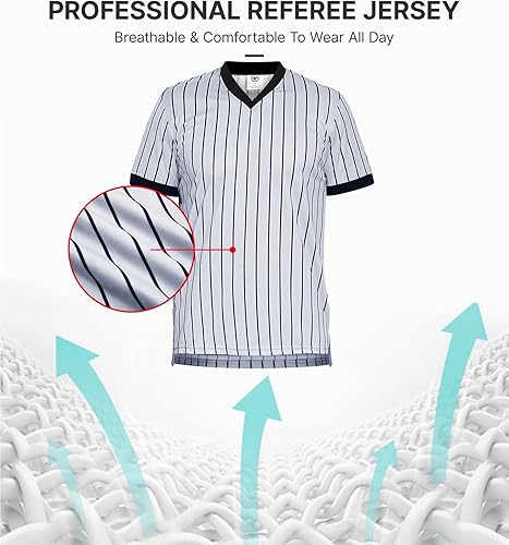 Miniatura 4 de Camisetas oficiales de árbitro de manga larga para hombre, color blanco y negro, uniforme de árbitro, baloncesto, fútbol, hockey