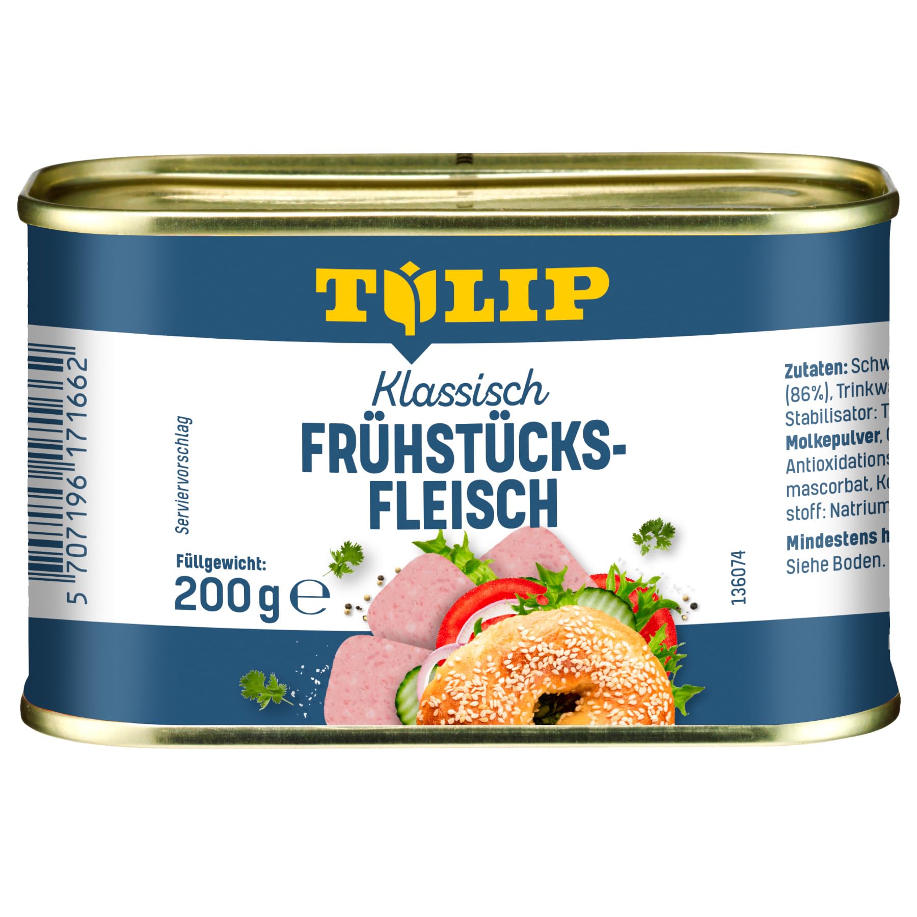 TULIP 4x Klassisches Corned Beef 340g + 4x Hähnchen-Frühstücksfleisch 340g + 4x Schweine-Frühstücksfleisch 200g | 98% Rindfleisch 86% Schweinefleisch 80% Hühnerfleisch | Konservenfleisch