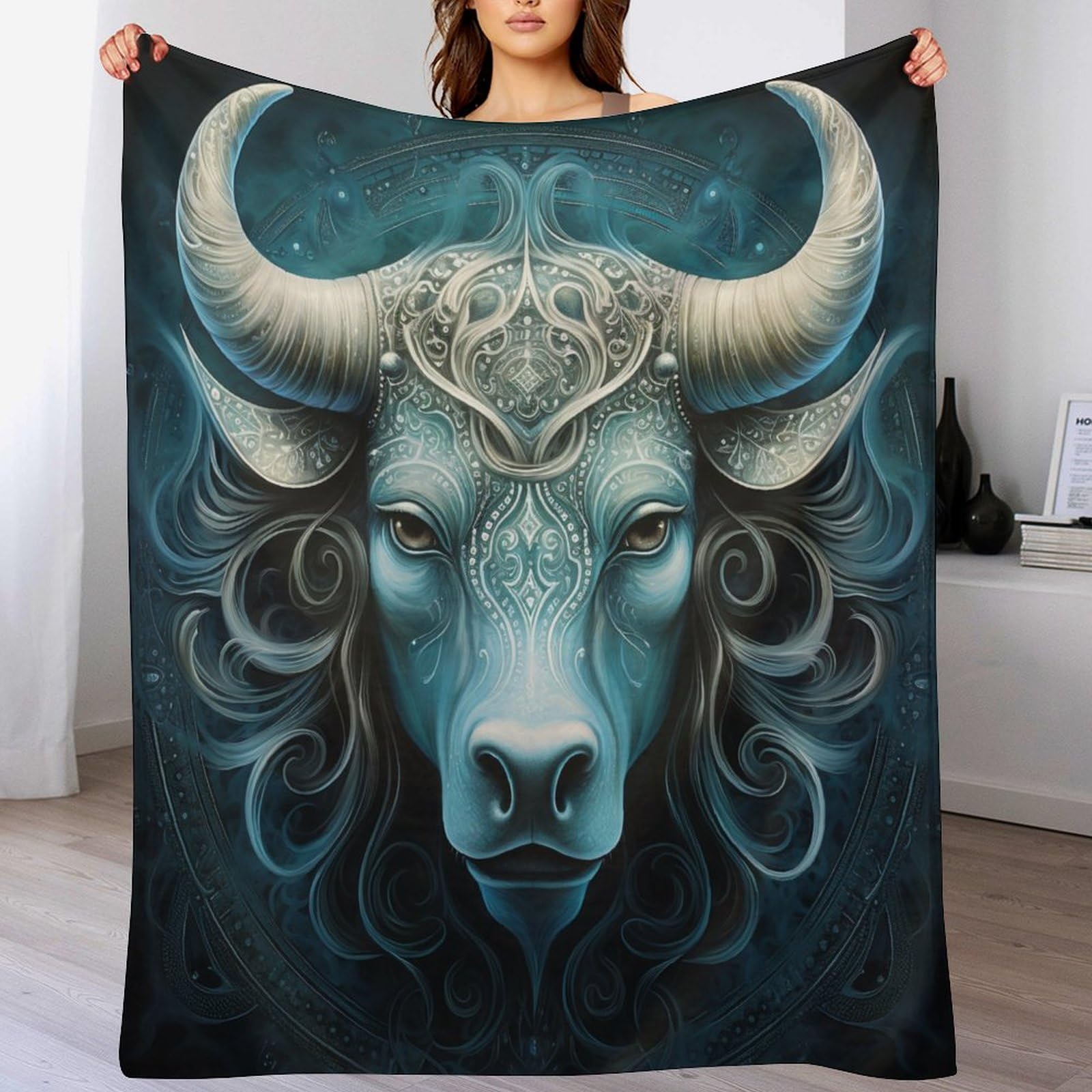 Couverture plaid taureau flanelle douce et chaude pour des moments de tendresse