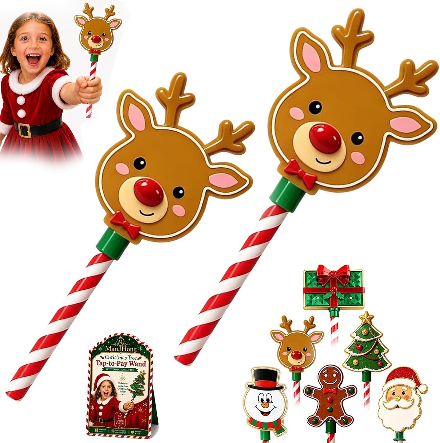 DualBlades Christmas Tree Credit Card Wand Tap to Pay Magic Wand Credit Card Holder (2PCS-E)