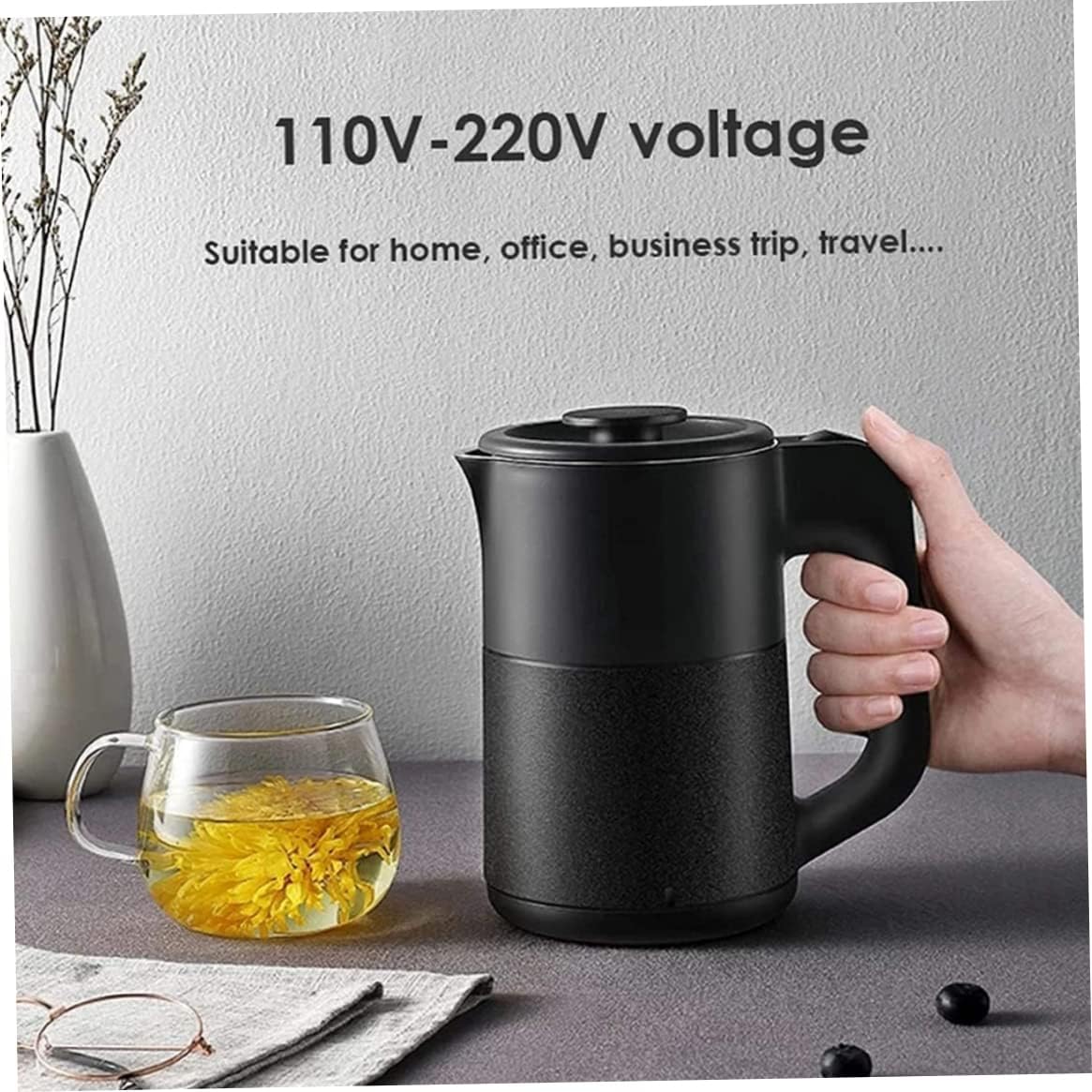 Portable Electric Kettle Stainless Steel Kettle Mini Jug Kettle 800W Fast Boiled Electric Kettle for Dormitory 0.6L 110V-220V.