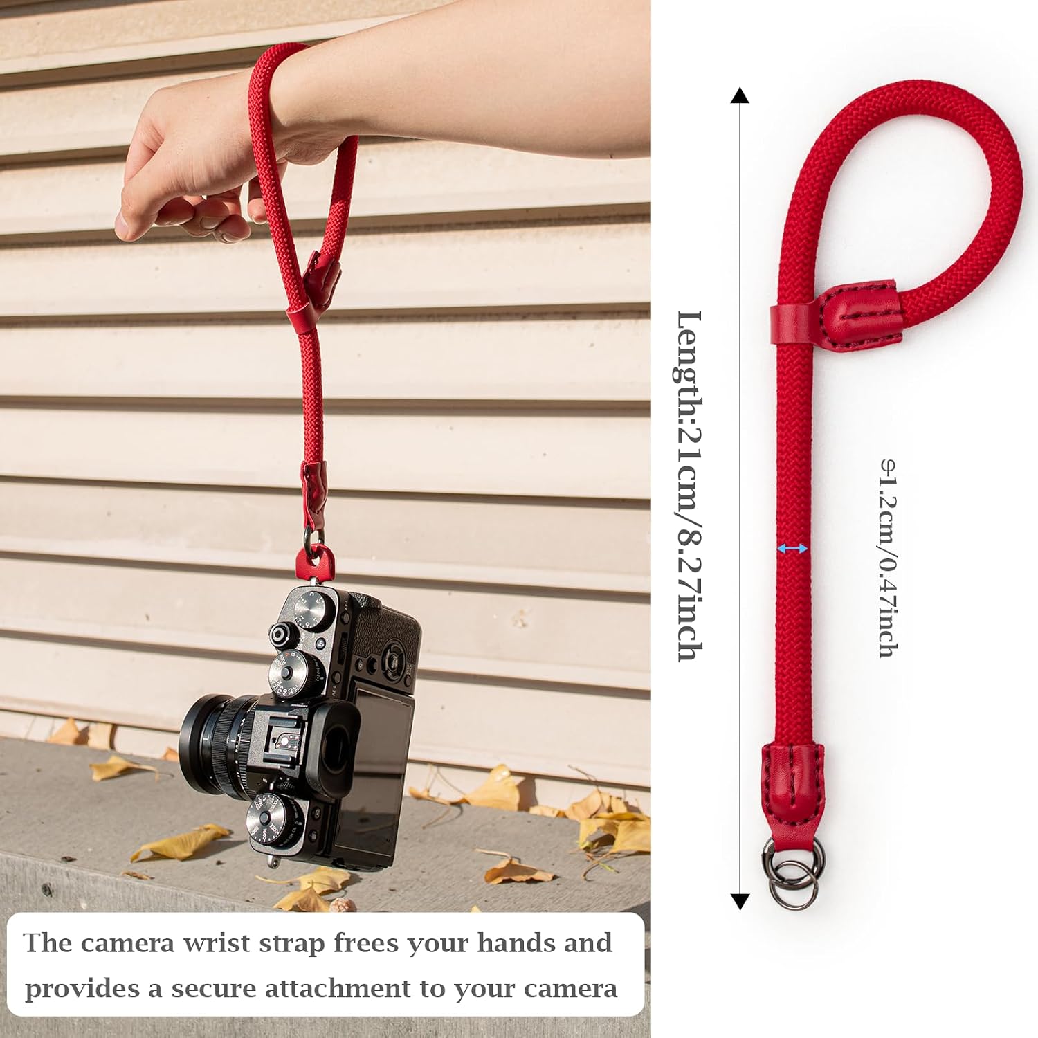 VOVMOEYA Rope Camera Wrist Strap,Camera Hand Strap Compatible with A6400 A6000 A7 IV,for Fujifilm X100V for Nikon Zf Z30 for Canon EOS R6 R7 R8 R10 Camera Wrist Straps for dslr - Red