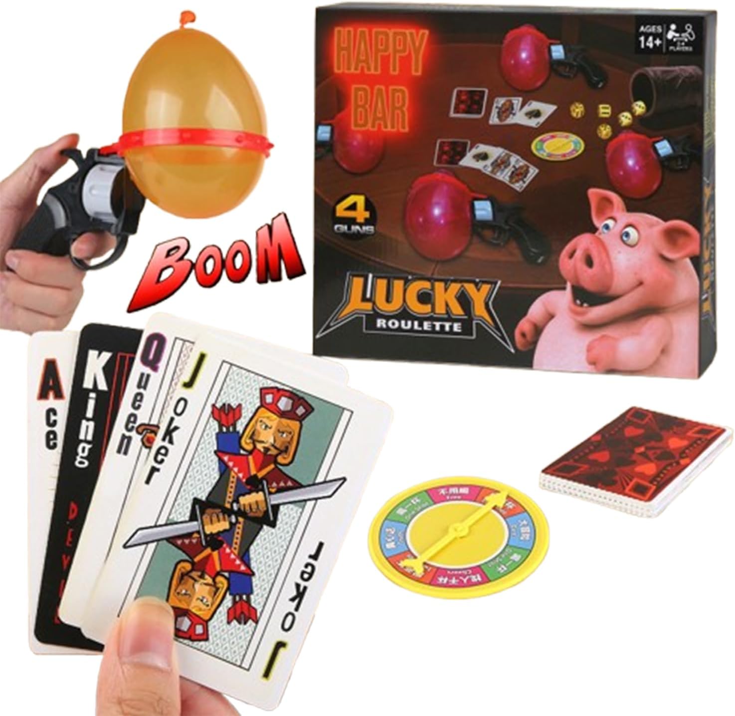 Liar's Bar Russian Roulette Social Strategy Card Game - Cards Cards with Themed Props for Holiday Parties, Family Reunions