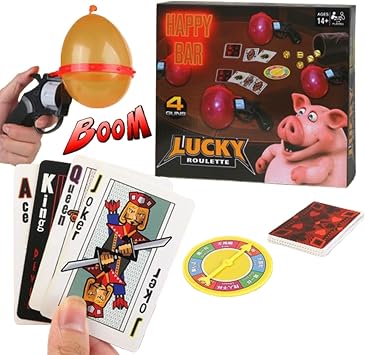 Liars Bar Russian Roulette Social Strategy Card Game - Cards Cards with Themed Props for Holiday Parties, Family Reunions