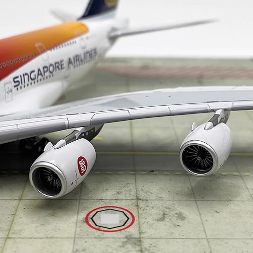 Miniatura 4 de Modelo de aleación de avión fundido a presión, modelo de avión 1400 Singapore Airlines A380-800, juguetes y decoraciones para adultos, 7.9 x 4.6