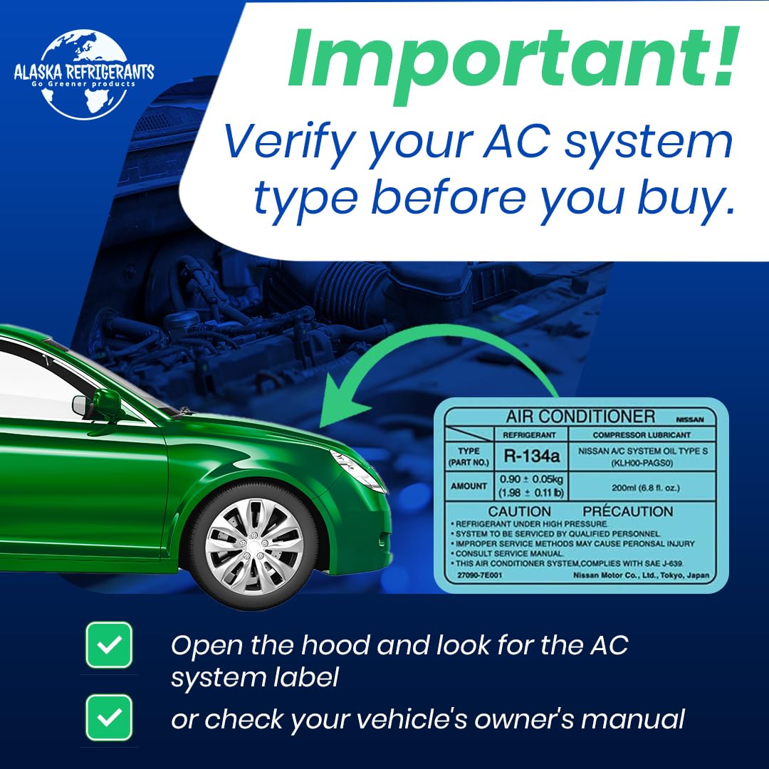Alaska Refrigerants 3in1 R134a Ersatzkältemittel mit PAG 100 Öl und Dichtmittel + R134a Ersatzkältemittel - 4