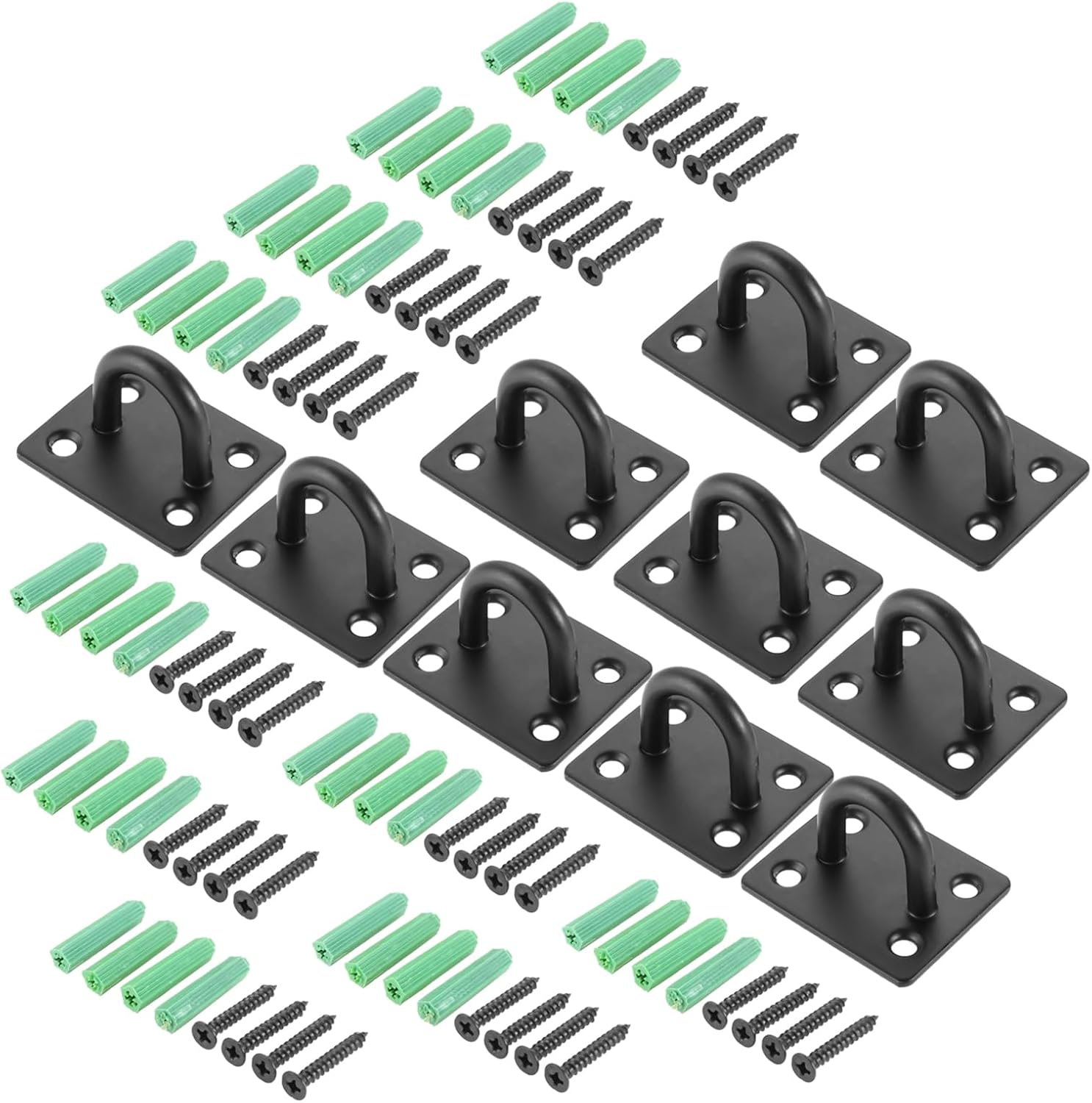 5/10Pcs Black Ceiling Hooks Stainless Steel Ceiling Hook Anchor Hanger For wooden concrete ceilings Light Indoor Plants Hanging - (Color: 10pcs M)