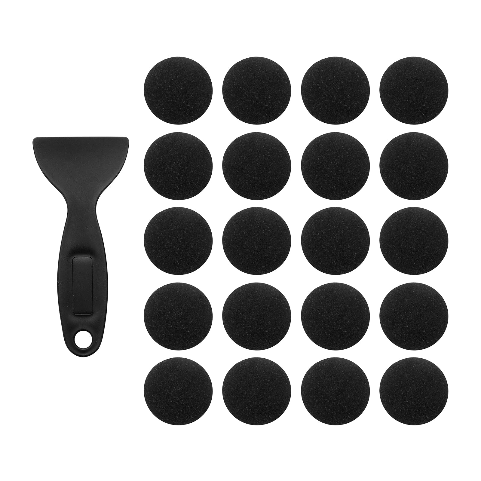 Autocollants antidérapants baignoire et douche ronds noirs avec grattoir inclus, Lot de 20