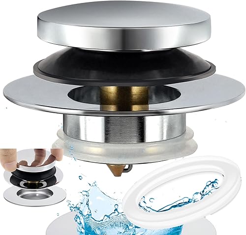 Tapón universal de drenaje de bañera, tapón de drenaje de bañera desplegable, reemplaza la elevación y giro, punta y palanca de viaje, latón macizo,