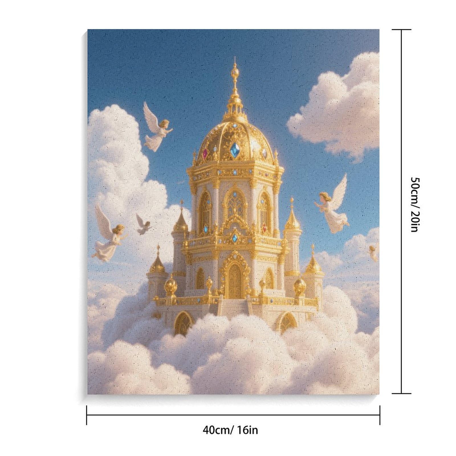 KOAYUBFC Golden Palace Kingdom - Kit per dipingere con i numeri, per adulti e principianti, kit di pittura con i numeri, su tela, colori acrilici a olio, pittura con pennelli, regalo per la