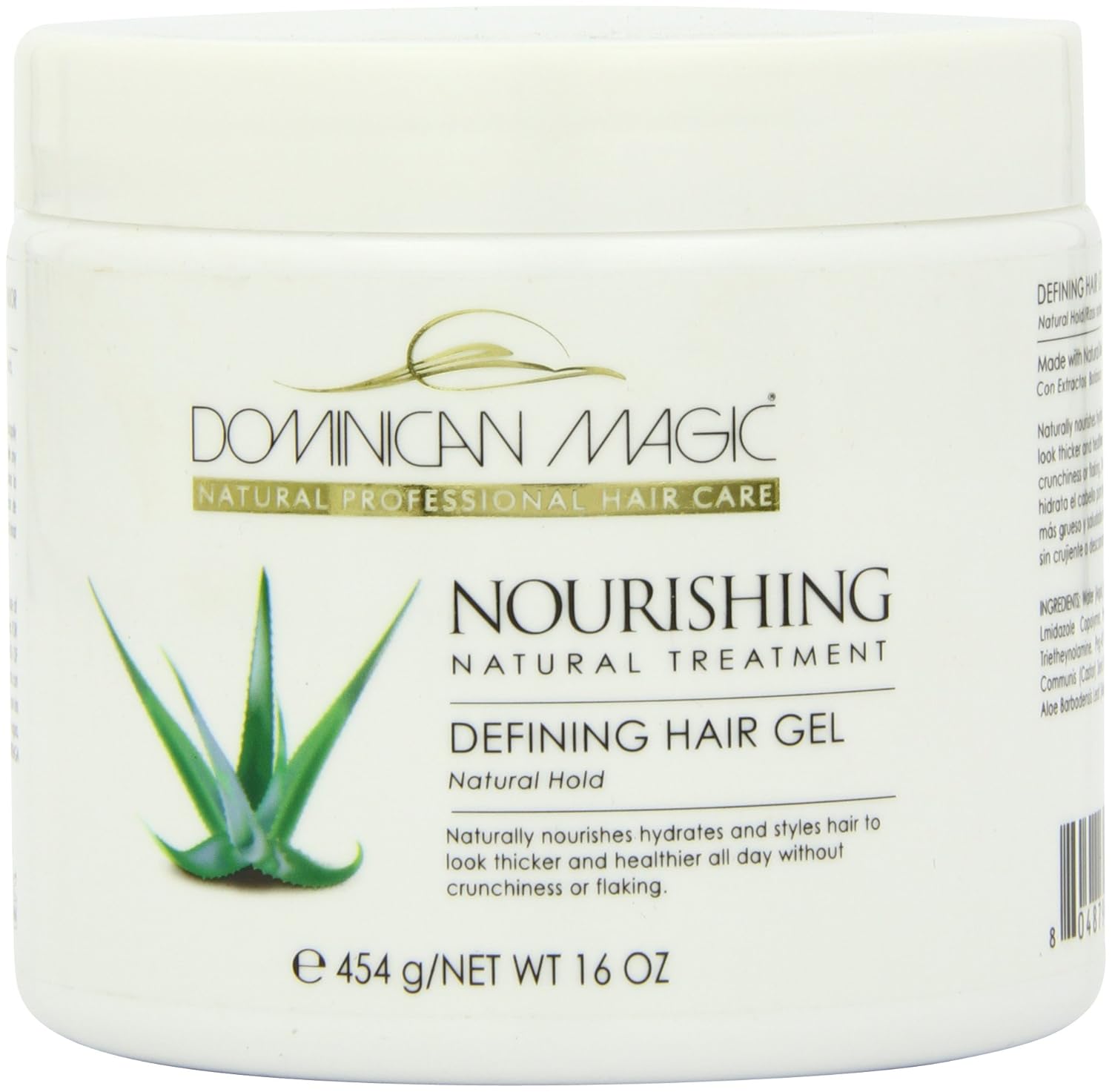 Dominican Magic Hair Styling Gel – Strong Hold & Frizz Control – Aloe Vera – Enriched with Natural Extracts for Shine & Moisture – All Hair Types – No Flakes, No Crunch – 16Oz