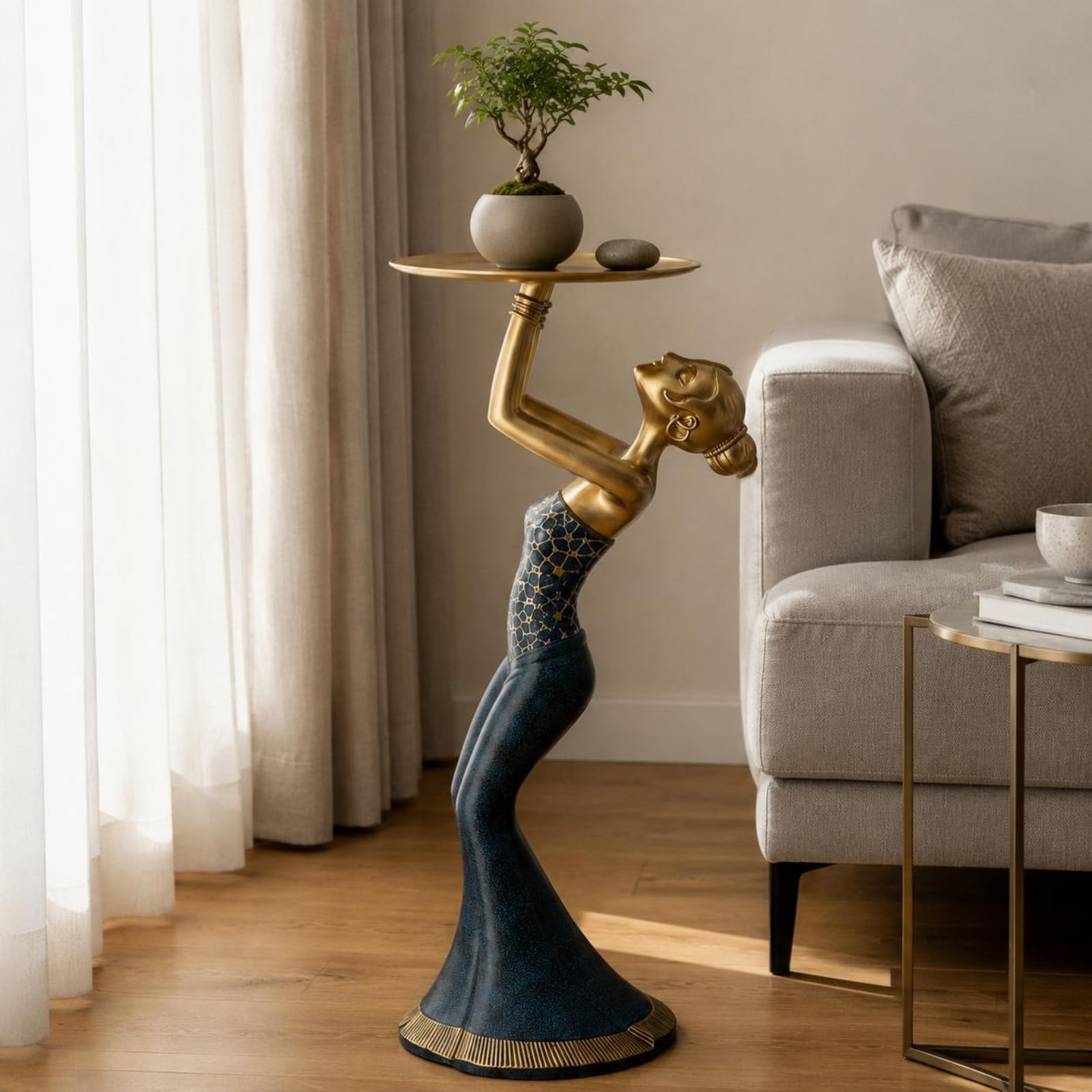 Escultura de Pie Regalo Ideal Estatua de Figura Elegante Adorno Decorativo para Recibidor, Estilo De Pie
