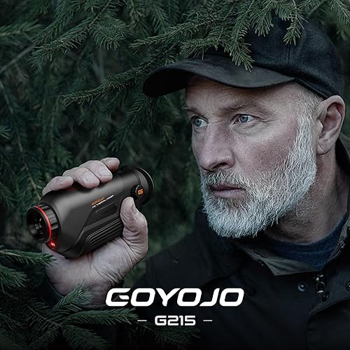 Miniatura 9 de GOYOJO Monocular de Imagen Térmica para Caza, Lente Focal de 15mm, Telescopio de Visión Nocturna Infrarroja 256x192 con Batería de Larga Duración