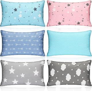 Kigley 6-Pack Mini Pillows for Daycare, Travel & Naps - Soft Microfiber, Machine Washable Kid Travel Pillows (14x9")
