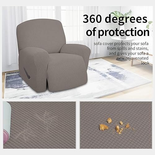 Miniatura 258 de Funda elástica para sofá reclinable de fácil colocación, Tela mezcla de poliéster Algodón, Arena