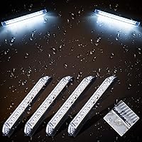 Vista 4 de NPAUTO 4 unids 8 "blanco LED barra de luz de utilidad 18 LED Utility Strip impermeable barco arco luz marina navegación 12V