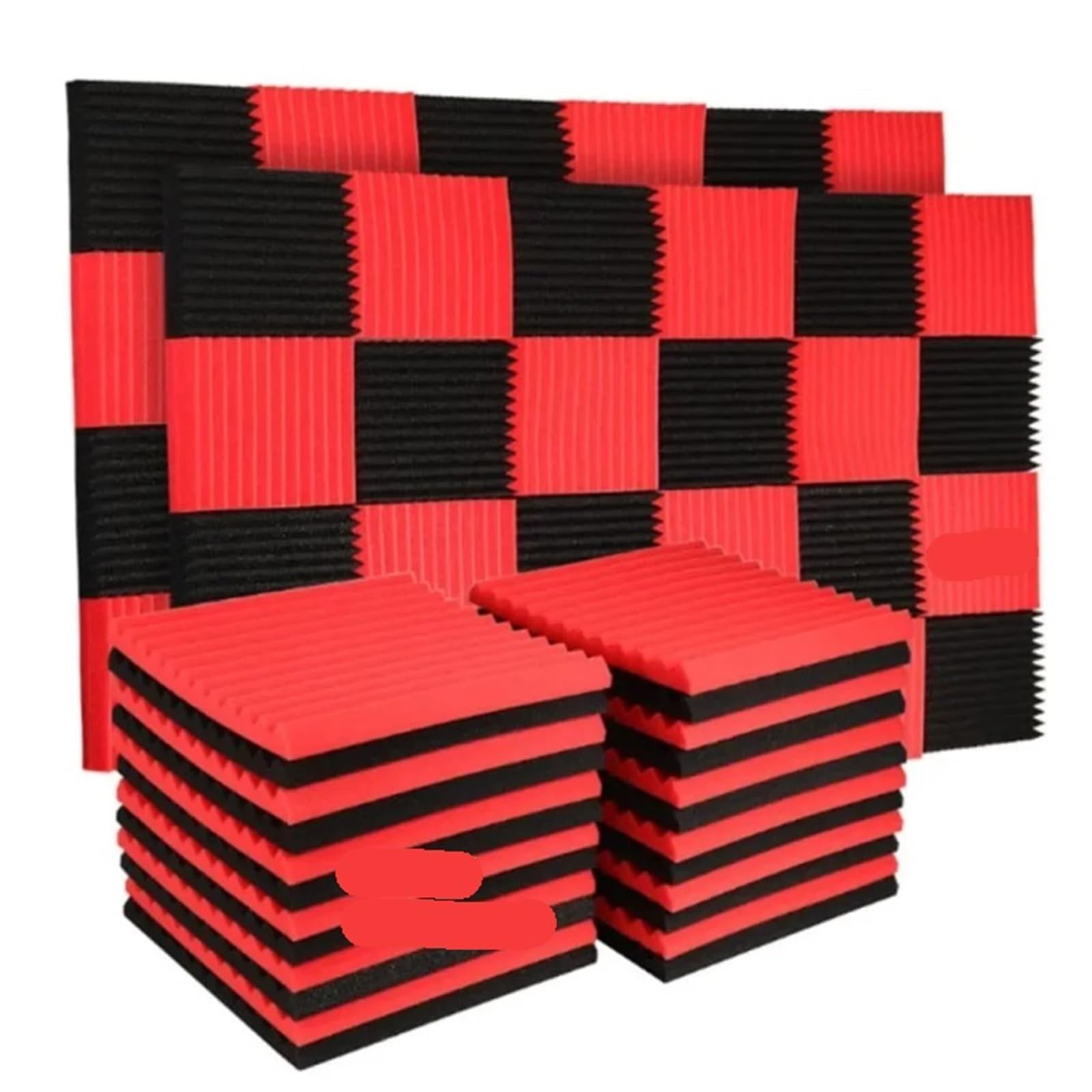 Paneles Acusticos Insonorizacion Paquete de 50 paneles acústicos de estudio de 1 "X 12" X 12 ", cuña de espuma a prueba de sonido, Panel absorbente de sonido, espuma de aislamiento acústico