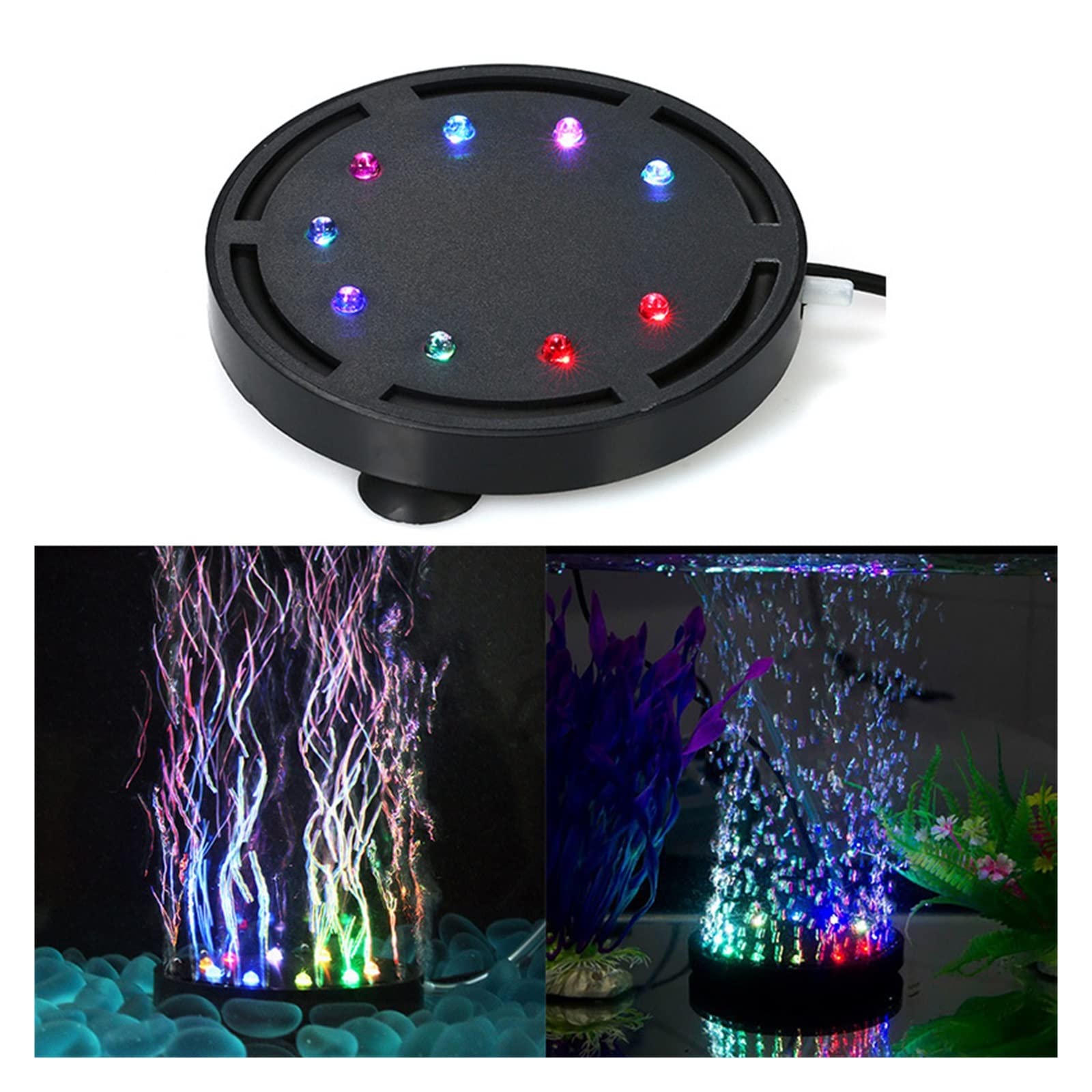 Oświetlenie LED do akwarium Nurkowanie Air Bubble Light Kolorowe światła podwodne Lampa akwariowa Decor Wodoodporne Bezpieczne