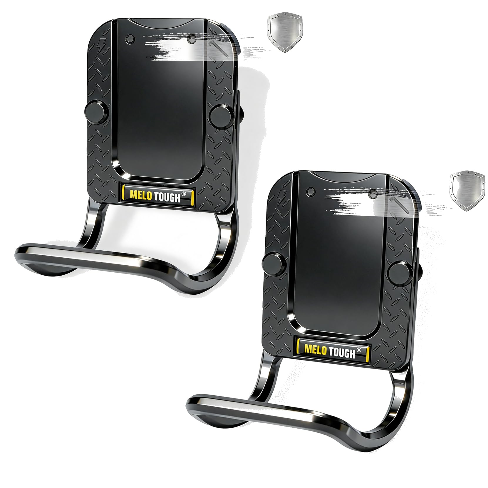 MELOTOUGH Hammer Holder for Belt,Hammer Loop Fit Up to 2" Tool Belt,Holds Hammers,Hatchet or Mallet,Made of Aluminum Alloy Material (Black),2Pcs, for Men
