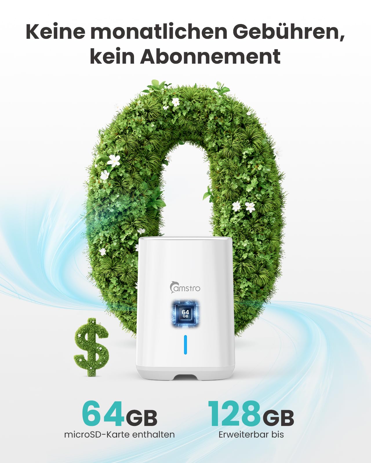 4K Überwachungskamera Aussen Set, 360° Panorama Kabellose Kamera, 2 Cam-Kit & 64GB Lokal Speicher HomeBase, 8MP kabellose mit Intelligente Erkennung, Farb-Nachtsicht, Ohne ABO-Gebühren, IP66