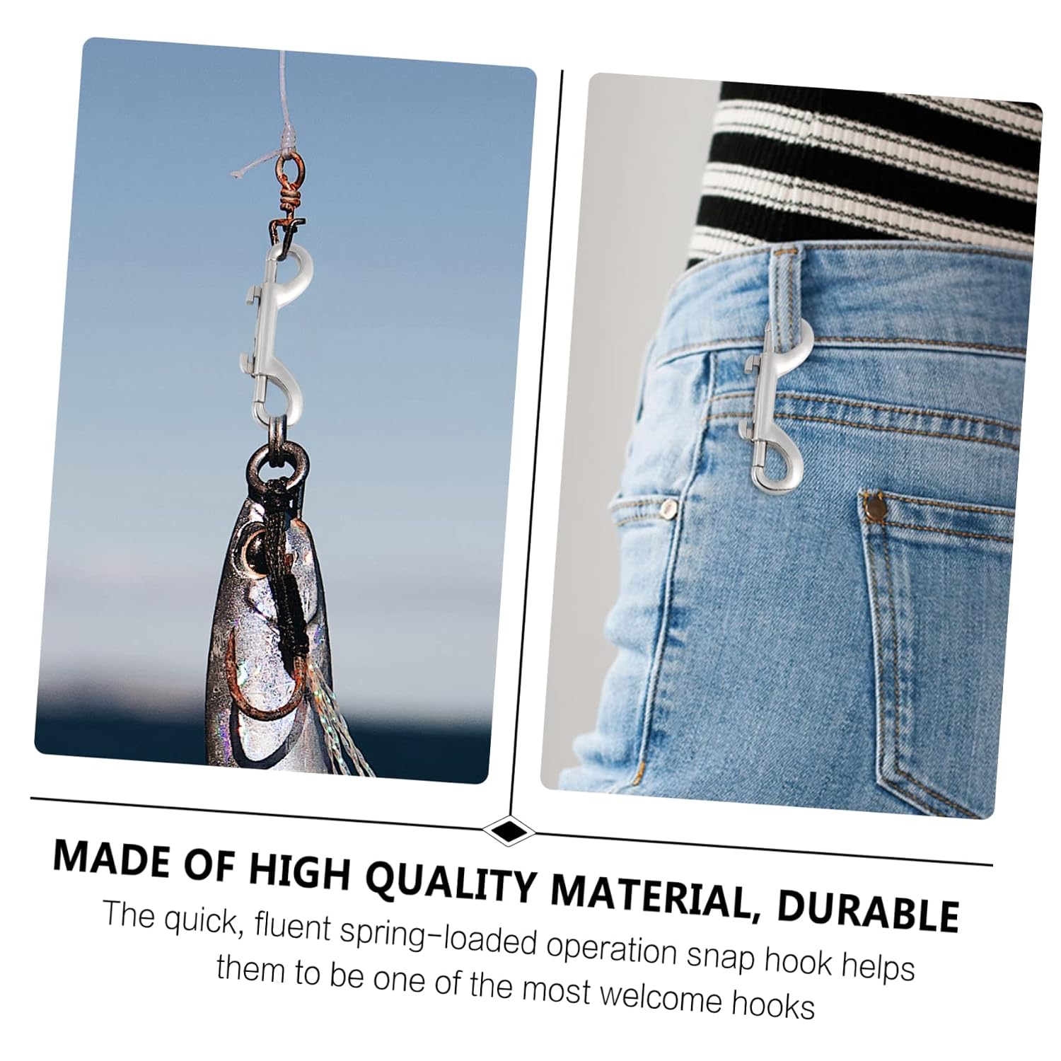 4pcs Double-Ended Trigger Hooks Heavy Duty Snap Hooks Lanyard Clips for Grappling and Boating