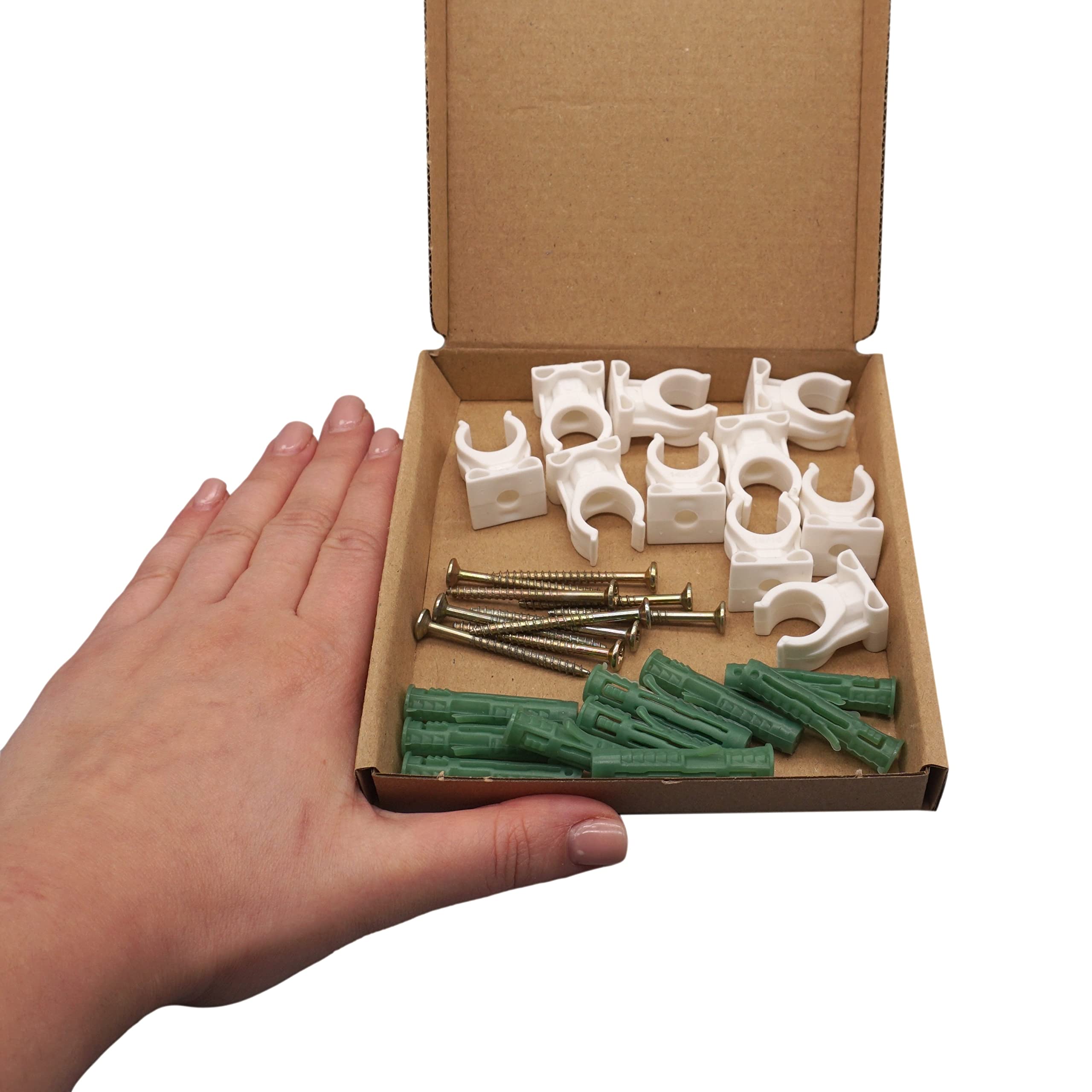 10 Clip Per Tubi In Plastica - Morsetti Tipo U Per Tubi 14-15mm, Con Viti E Tasselli - Foto 10