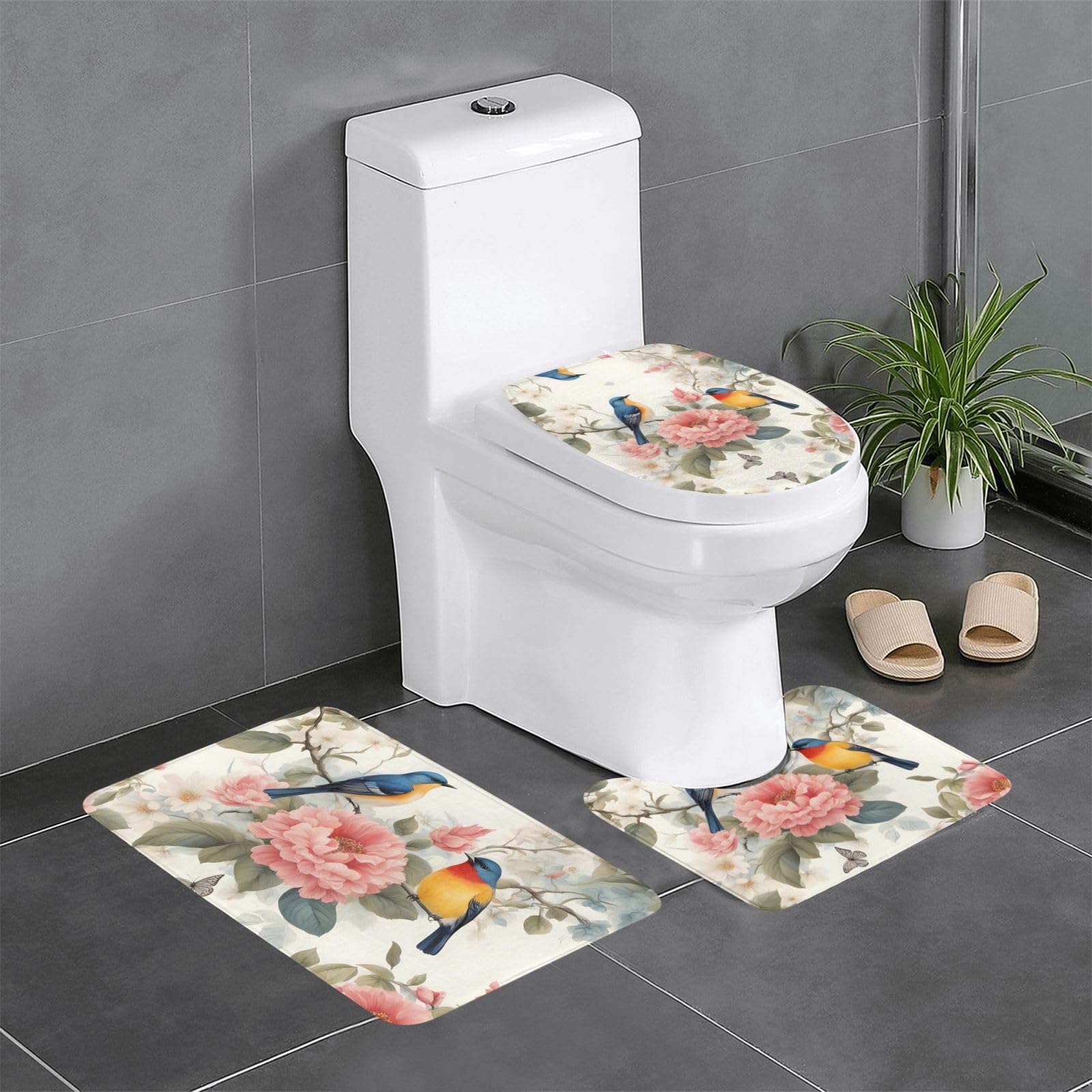 Tapis de bain romantique fleuri BROLEO pour transformer votre rituel de douche