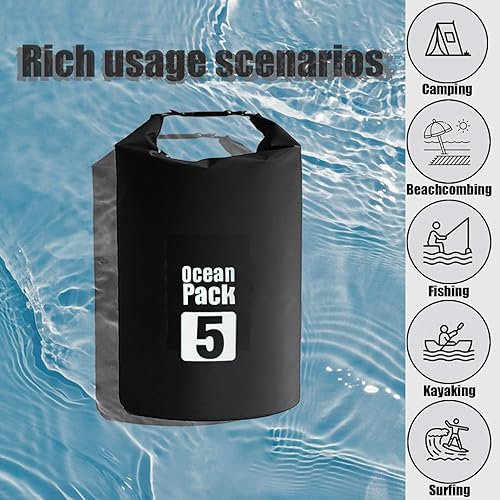 Miniatura 6 de Bolsa seca flotante impermeable de 5L10L15L20L para mujer, ligera y pequeña bolsa impermeable mochila para kayak, canotaje, camping, senderismo,
