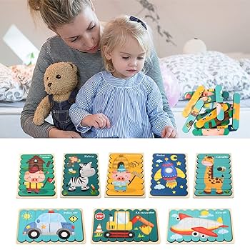 Amazon.co.jp: TOXINYUAN 木製パズル 4枚セット モンテッソーリ