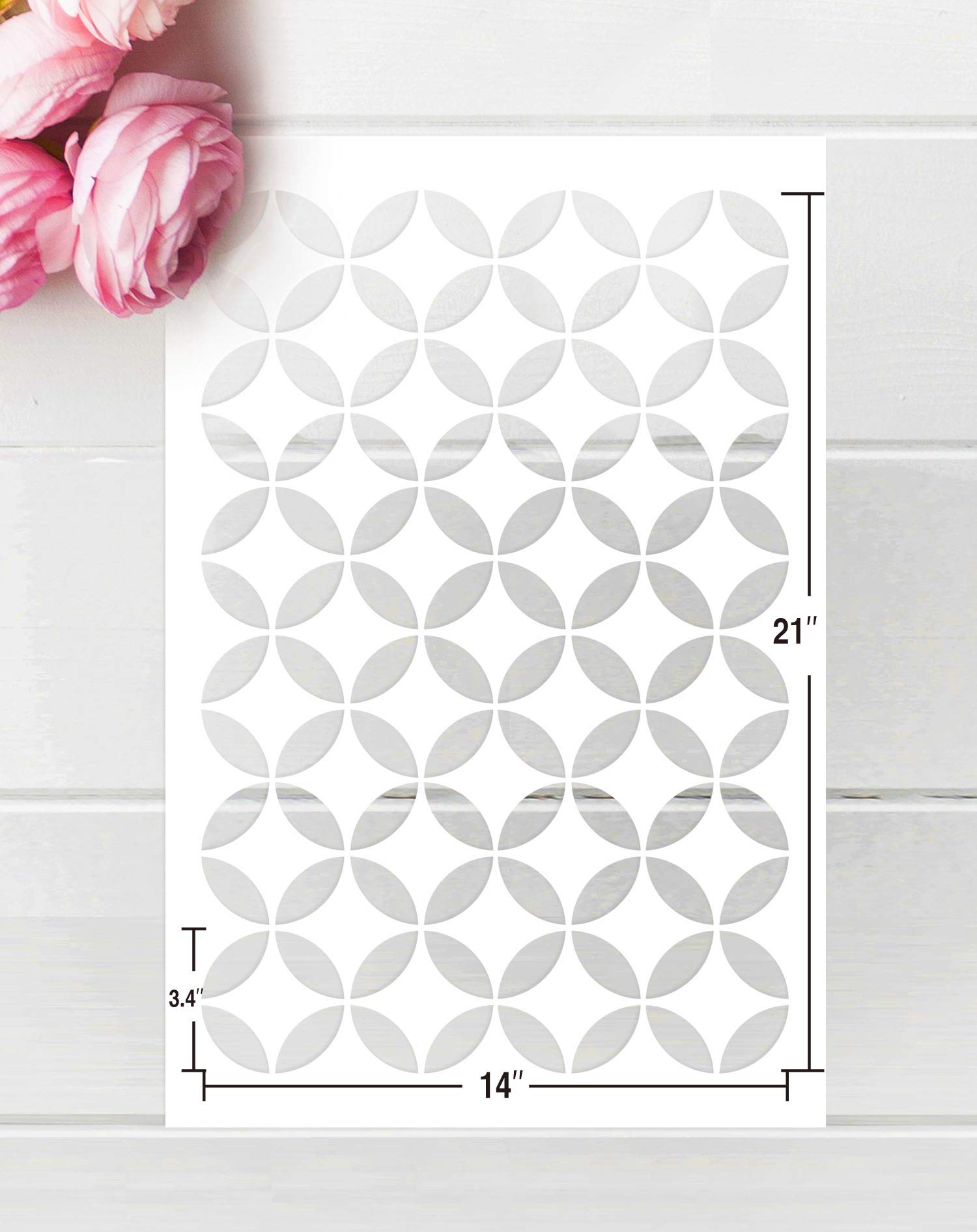 Szablon ścienny GSS Designs - duży marokański szablon koła (40 x 61 cm) do malowania na meblach ściennych szablony z tkaniny podłogowej - Szablon wielokrotnego użytku do naklejek ściennych, tapet i dekoracji ścian (SL-077)