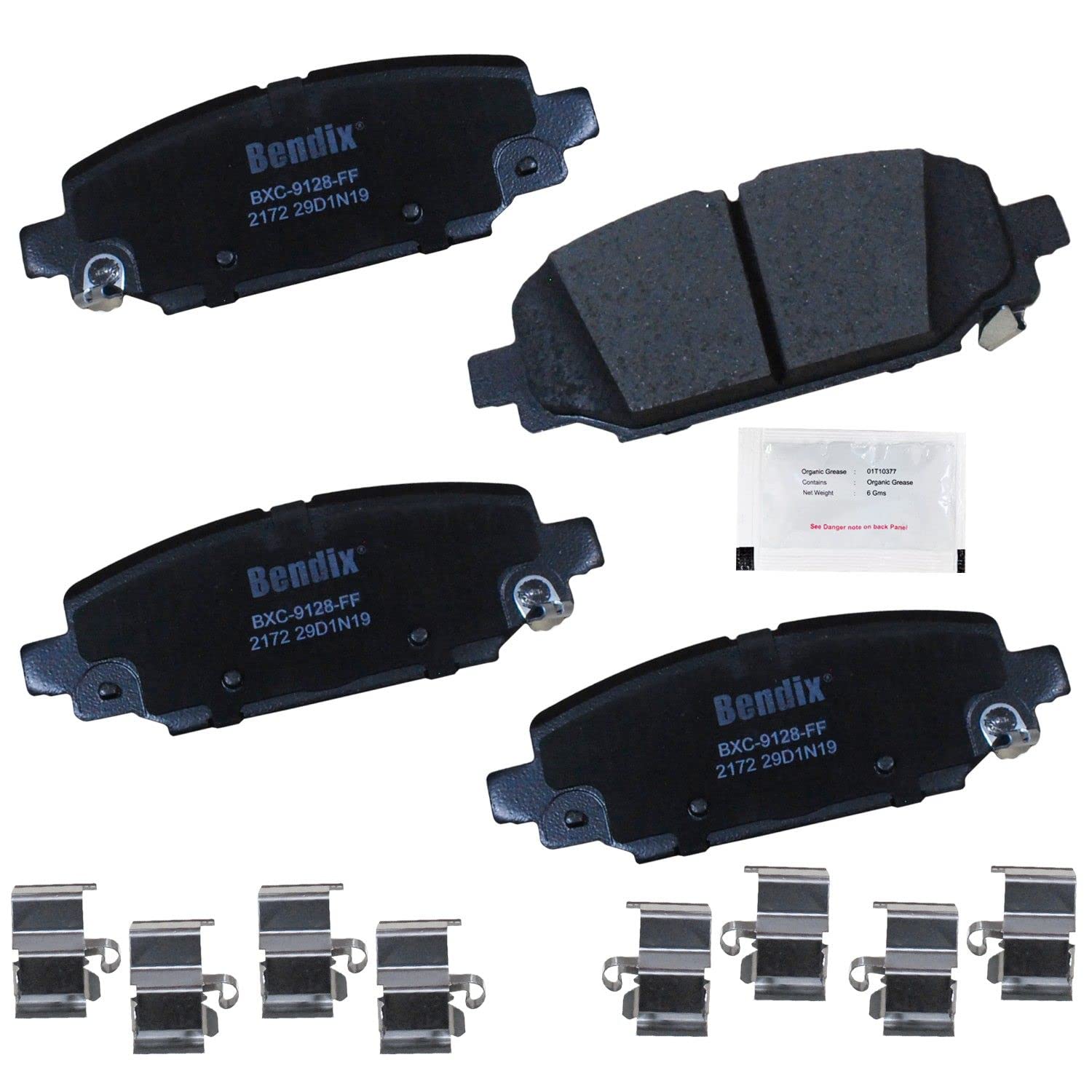 bendix priority1 cfc2172 ceramic rear brake pads for jeep wrangler 2024-2018