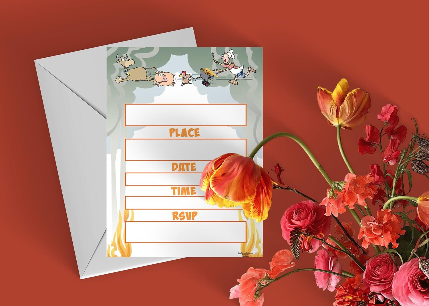 Stonehouse Collection | BBQ Party Invitations | Funny Barbeque Invites with Envelopes | Grilling Invites | Kids & Adults (Funny BBQ)