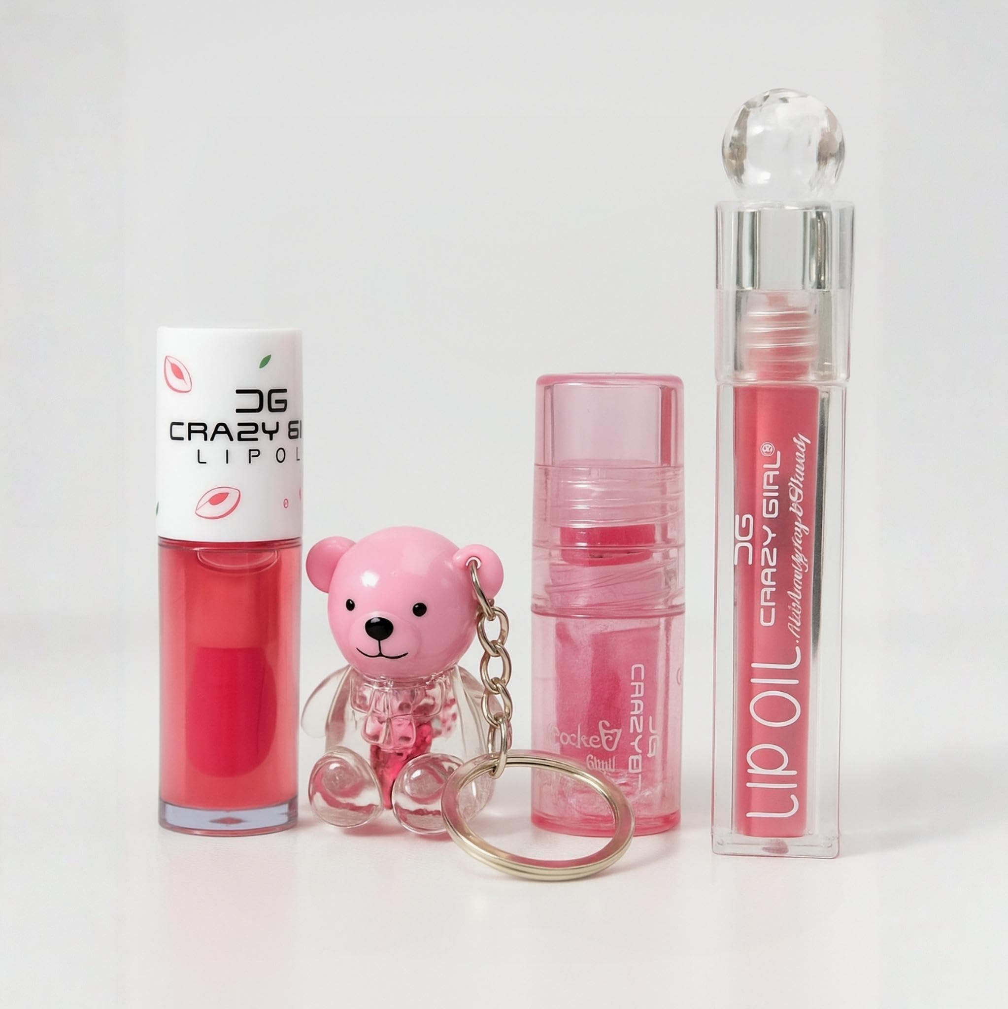 CRAZY GIRL Cute Lip Gloss & Lip Oil Combo Set of 4 | Pink & Clear Tinted Glosses | Aesthetic Makeup Gift Set for Girls & Teens (Combo #3)-picture-11