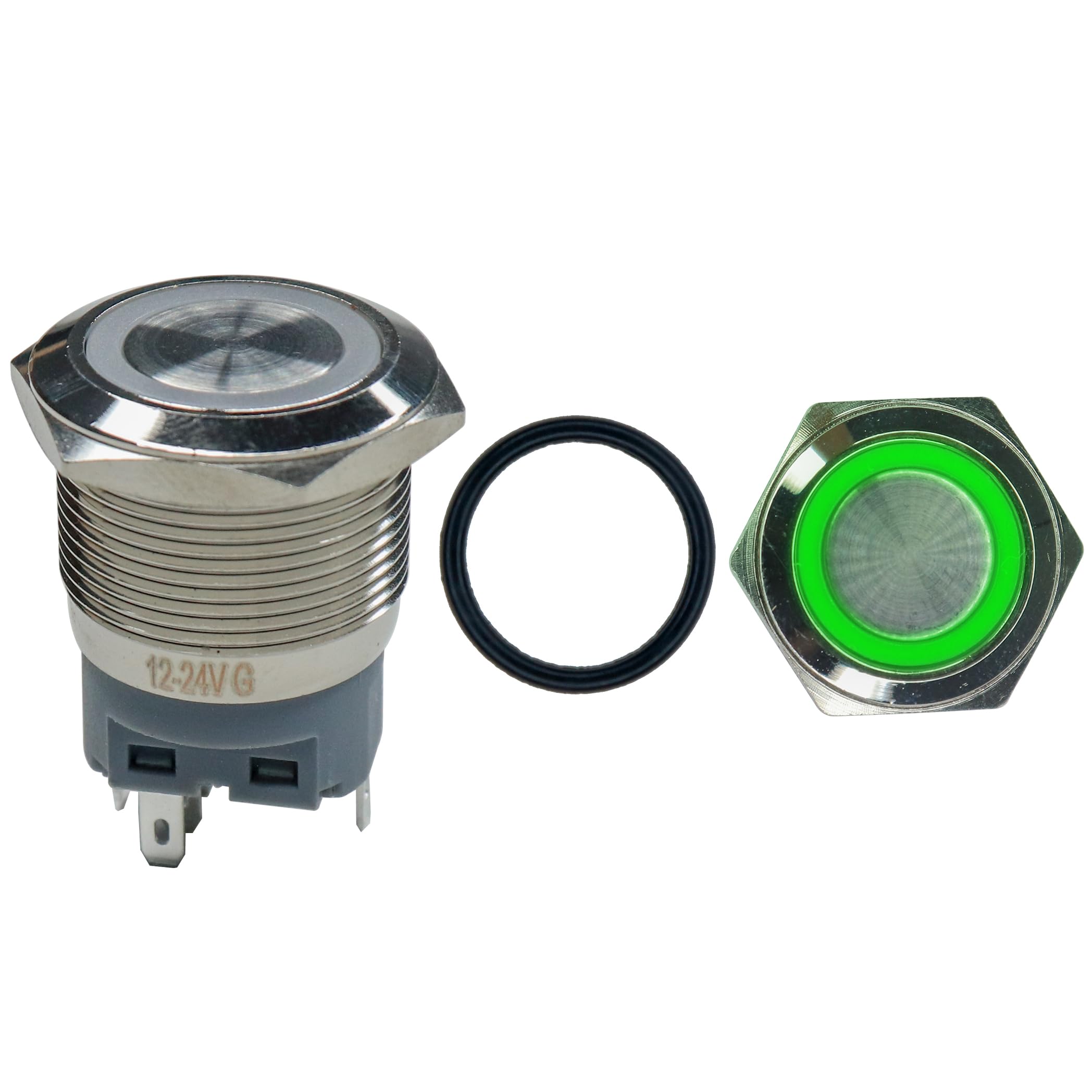 Electronic Spices 22 mm 12-24V Ring Light Push Button Horn Types Metal Switch with Green Indicator (B0CCVBKPKD) Amazon Price History, Amazon Price Tracker