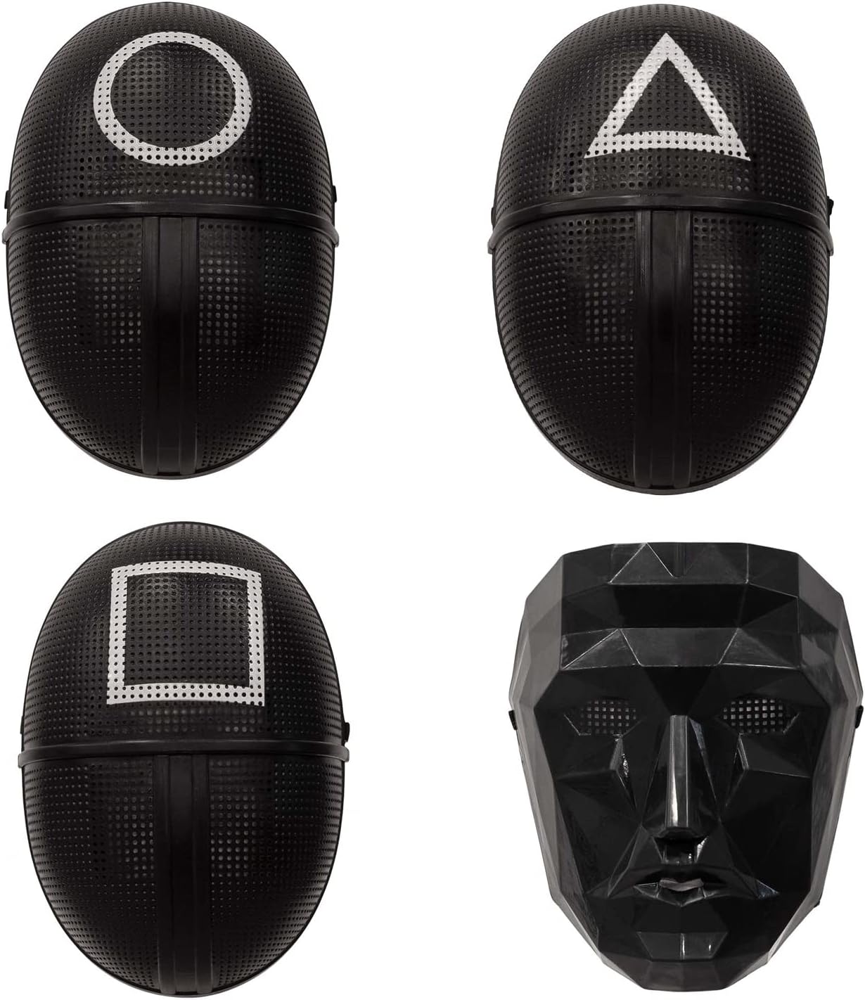 Boland - Masque, 4 Motive: Dreieck, Quadrat, Kreis, Anführer - Soldat, Wächter, Spieler - Gesichts-Maske, Koreanische Spiel-Maske - Game, Kostüm, Karneval, Mottoparty