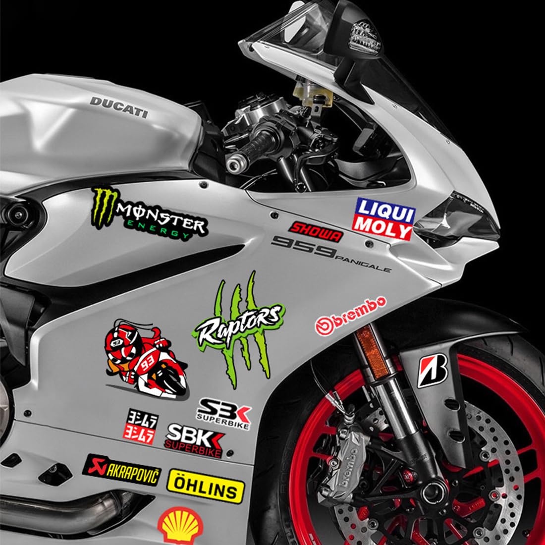 PBAHAUP Pegatinas para Moto, 5 Hojas de Calcomanías de Vinilo Impermeables para Casco y Motocicleta, Diseños Racing y MTB para Personalización de Vehículos y Cascos — view 4