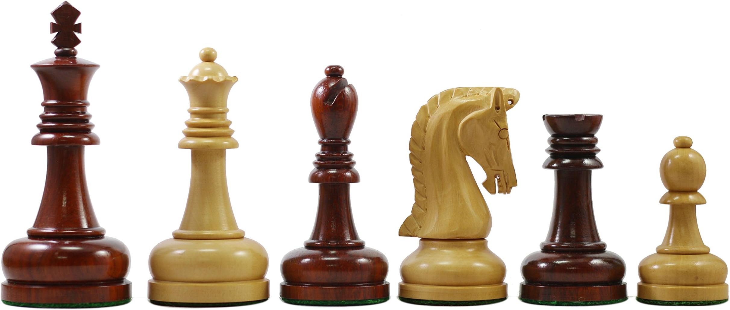 Augusta Series 4.125" Premium Staunton Padouk Wood Chess Pieces