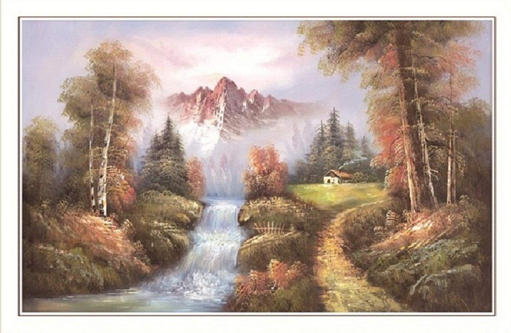 Peinture cascade Vastu, affiche décorative pour une ambiance sereine et apaisante