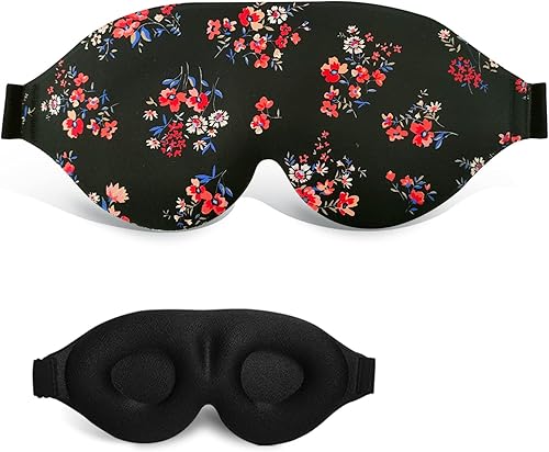 Miniatura 1 de Máscara de dormir 3D, 100% opaca contorneada 3D, máscara de dormir cómoda y súper suave con correas ajustables para mujeres, hombres, dormir,