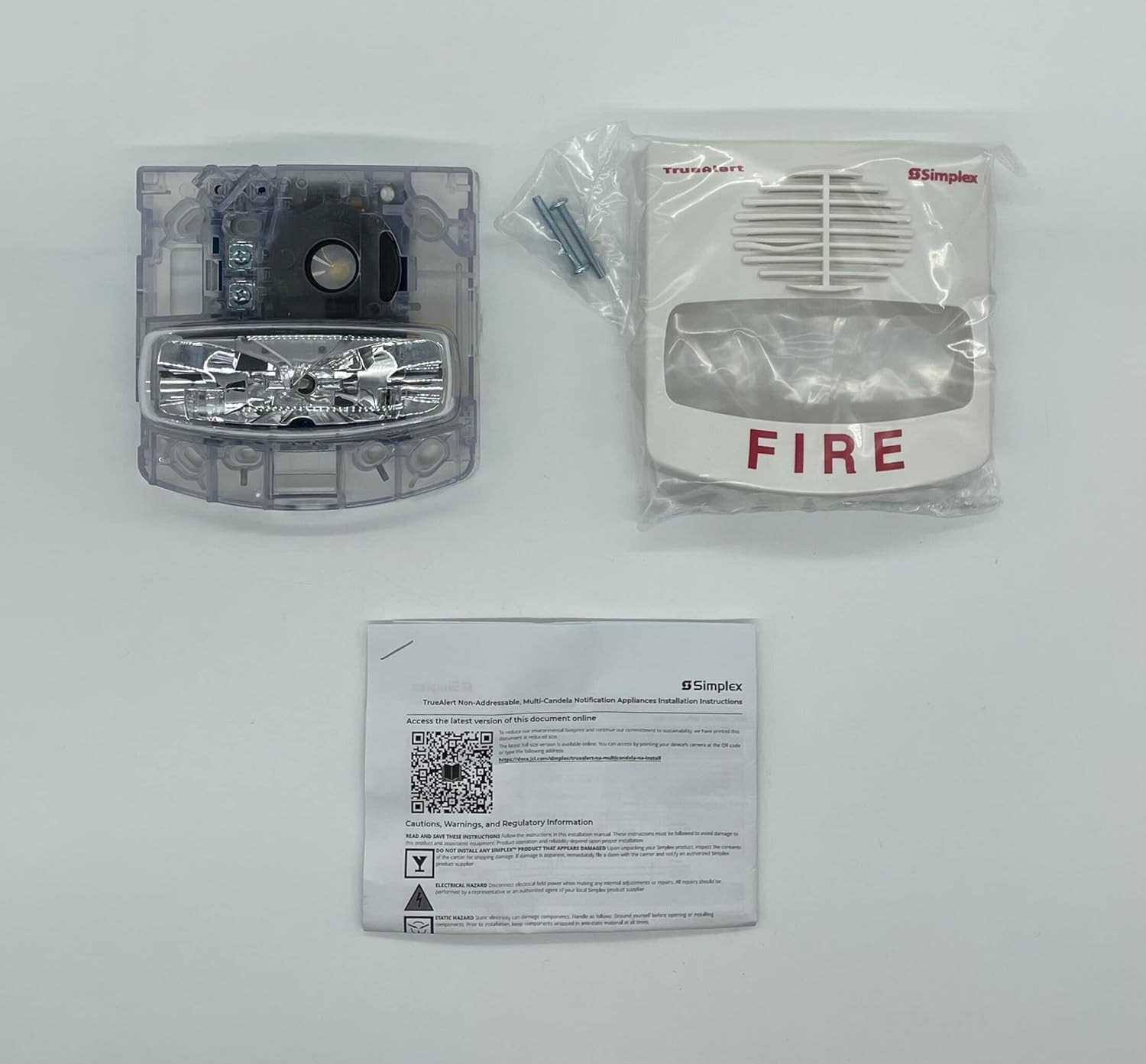 SIMPLEX 4906-9129 -A/V M-C, True-Alert, White Wall Mt