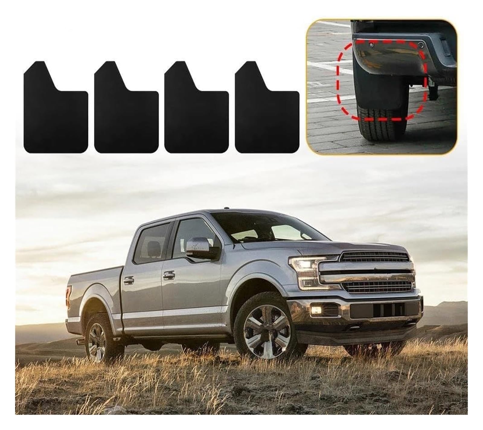 Für Auto SUV Pickup Va Vorne Hinten Kotflügel Schmutzfänger Spritzschutz Universal Mehrzweck 4 Stücke Vordere Und Hintere Kotflügel