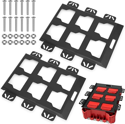 WODHMIEY Packout Mounting Plate,Heavy Duty Metal Battery & Tool Storage Holder K