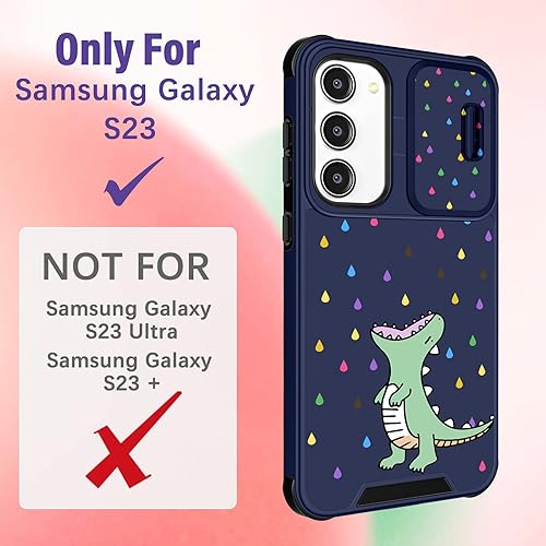 Miniatura 2 de Funda para Samsung Galaxy S23 (2 en 1 para mujer, linda funda de dinosaurios, divertida y divertida, diseño estético kawaii con funda para cámara y