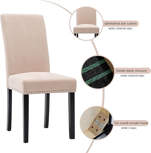 Miniatura 7 de GOTMINSI Sillas de comedor tapizadas para sala de estar, silla Parson acolchada de tela, silla Parson para cocina, sala de estar, silla auxiliar sin