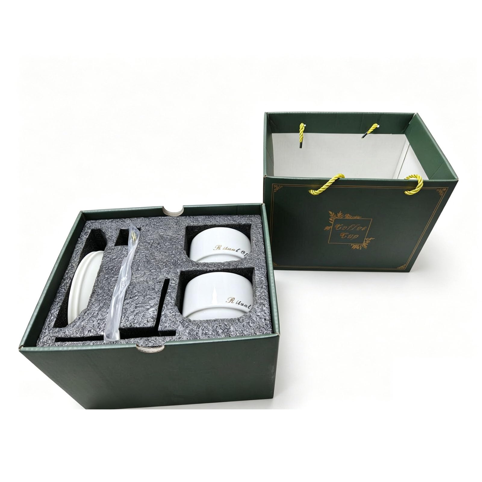 Sorandy Service à café en Céramique avec Support en Fer (WHITE)