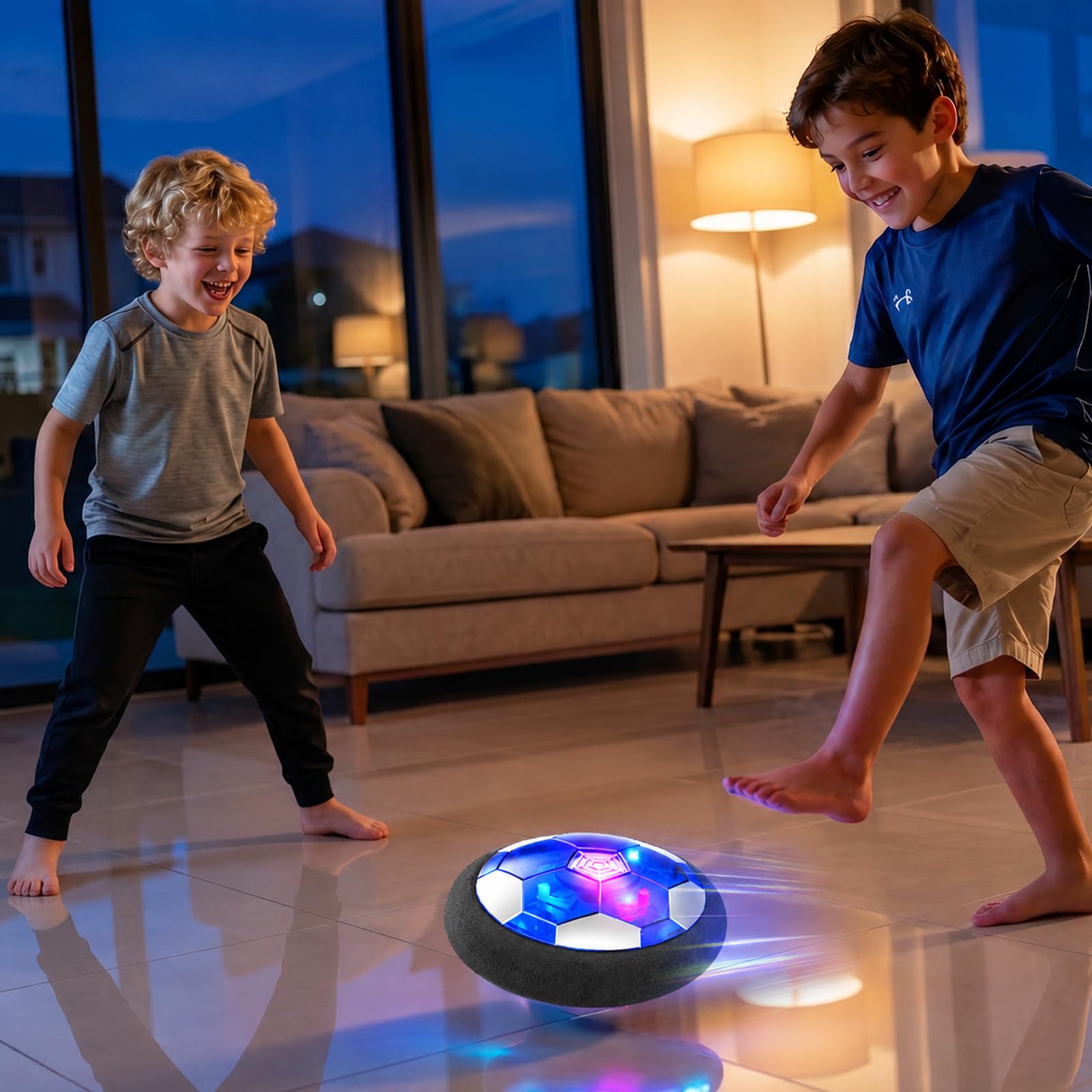 Pallone da Calcio Fluttuante Ricaricabile con Luci LED, Hover Soccer Ball per Bambini 3-10 Anni, Giocattolo Calcio Indoor con Paraurti in Schiuma, Regalo Natale e Compleanno per Ragazzi e Ragazze