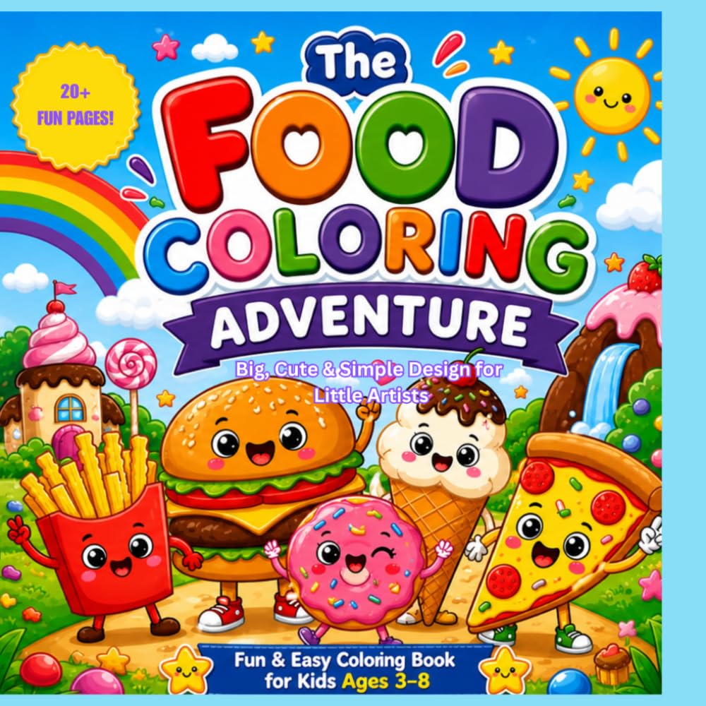 The Food Coloring Adventure: Big, Cute & Simple Design for Little Artists