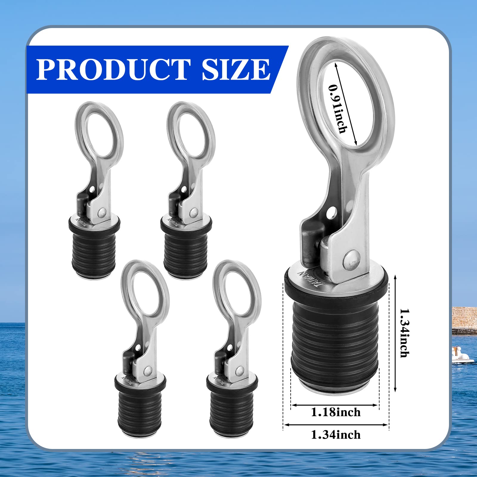 Quick Plug Boat Mercruiser Drain Plugs Amyhill 4-Pack Boat Drain Plugs - 1 Inch Silver ...