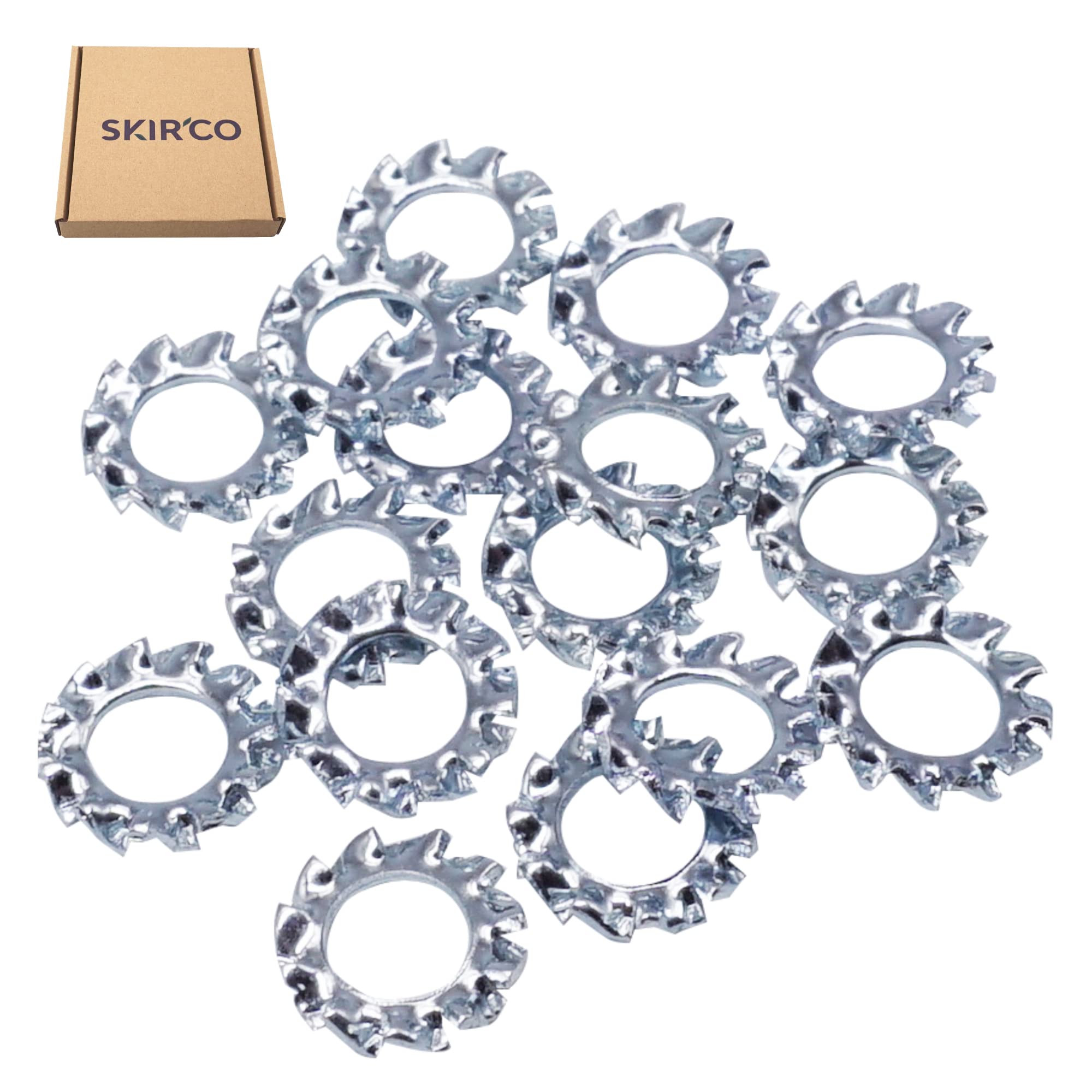 SKIR'CO (50 pcs) Zinc Plated Serrated Lock Washers M4, External Locking Washers, DIN 6798A Washers - Image 2